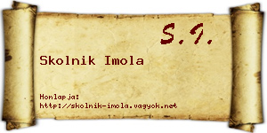 Skolnik Imola névjegykártya